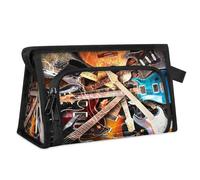 Electric Guitar Lightnings Travel Makeup Bag for Women Men Kids Girls Boys Guitar Multipurpose Wash Pouch Bag Toiletry Cosmetic Toiletries Shower Bag Organizer