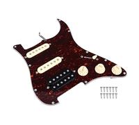 Electric Guitar Loaded Pickguard with Pickup, Plastic and Metal Pick Guard for Electric Guitar, Pre - Wired Replacement Guard Compatible with Standard Models (SSH16 Magma Color)