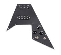 Electric Guitar Loading Pickguard Set Loaded with Split 2 Coil Pickups, Mini Humbucker, Ceramic Magnets, and Full Wax Potting, for Flying V Guitars with 12 Side Screw Holes