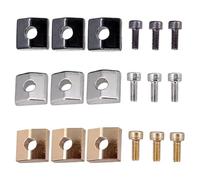 Electric Guitar Locking Nut Clamp and Screws, 9PCS Electric Guitar Locking System Metal Nut Block Electric Guitar String Lock Metal Block Parts for Tremolo Bridge, Black Silver Gold