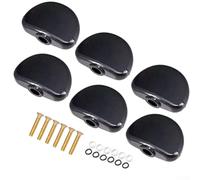 Electric Guitar Machine Head Buttons 3x2cm White(C) | White plastic buttons, 6pcs set, fits folk guitars, polished finish, easy grip adjustment
