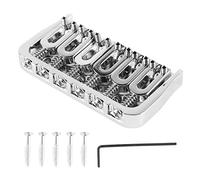 Electric Guitar Metal Fixed Bridge Adjustable Professional Replacement for Telecaster Player (Silver with Silver Screws)
