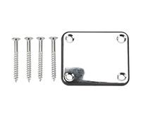 Electric Guitar Metal Neck Plate with 4pcs Screws Square Neck and Body Connection Kid Replacement for Electric Guitar or Bass(silver)