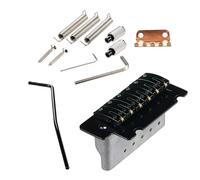 Electric Guitar Metal Tremolo Bridge with Push-in Arm and Roller Saddle for Two Point Style Mounting Metal Alloy Guitar Bridge