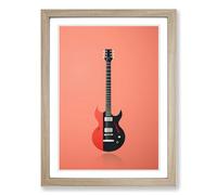 Electric Guitar Minimalism No.2 Framed Print | A2 Oak Framed Wall Art | Ready to Hang | Minimalist Music Picture | Living Room Bedroom Lounge Office