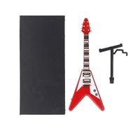 Electric Guitar Model Lifelike Ornaments Exquisite Decorative Miniature Musical Craft for Desks Bookshelves Music Lovers Resin ABS Mini Guitar