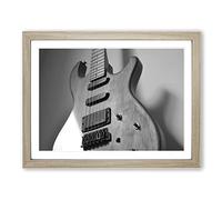 Electric Guitar Modern Framed Print | A2 Oak Framed Wall Art | Ready to Hang | Modern Music Picture | Living Room Bedroom Lounge Office