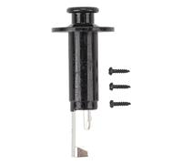 Electric Guitar Mono Endpin Output Jack High Sensitivity Brass Alloy 6.35mm Stereo Jack with Strap Button for Acoustic Electric Guitar and Bass (Silver) (Black)