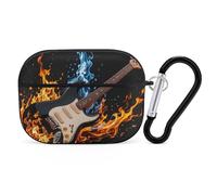 Electric Guitar Music AirPods Pro Protective Case Cute Earphone Protective Covers with Keychain Ring - Compatible with AirPod Pro 2nd / 1st Generation