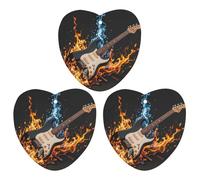 Electric Guitar Music Car Air Freshener, 3 Pcs Love form Hanging Air Freshener Cards, Long Lasting Fragrance Scented Cards for Car, Home, Office Black-style