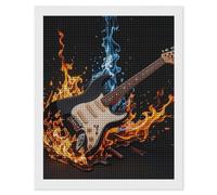 Electric Guitar Music Diamond Painting Kits for Adults Beginners 16X20 Full Drill Diamond Art with DIY Tools Square 5D Diamonds Dots Crafts Gem Art Paint by Diamonds for Home Wall Decor Relaxing Gif