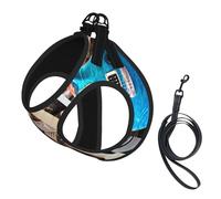 Electric Guitar Music Printed,Pet Harness,Adjustable Reflective Dog Harness,Pet Leash Vest,S