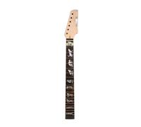 Electric Guitar Neck 22 Frets 25.5 Inch Maple Rosewood Fretboard Truss Rod Adjust At Headstock Wolf Inlay Bolt On Heel