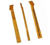 Electric Guitar Neck DIY 21/22 Frets One Piece Flame Maple Electric Guitar Neck Yellow Glossy Paint Guitar Parts Accessories(22)