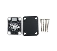 Electric Guitar Neck Joint Reinforcement Backing Plate Metal Plate with 4 Holes for Mounting on Style and Similar Guitars (SilverA)