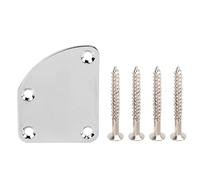 Electric Guitar Neck Plate, Metal 4 Holes Curved Cutaway Semi Round Neck Joint Plate with 4 Screws