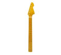 Electric Guitar Neck Tiger Striped 21 Fret 25.5 inch Flame Maple Yellow Paint For Building Guitar