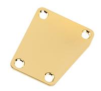 Electric Guitar Neckplate, Bass Neck Plate Metal Easy Installation Wide Application Standard Design with 4pcs Screw for DIY (Gold)