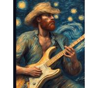 Electric Guitar notebook: Music themed guitarist notepad. whimsical funny van gogh painting style.