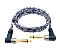 Electric Guitar Nylon Braided Pedal Cable Effect Cord | It effectively blocks external interference, ensuring clear and smooth playback.(100cm)