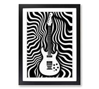Electric Guitar Op Framed Wall Art Print A2 Black | Ready to Hang, Premium Gi Paper, Fade-Resistant Inks, Securely Packaged, UK Made