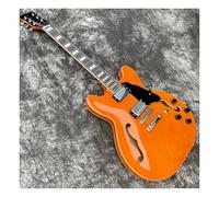 Electric Guitar Original Transparent Orange Semi Hollow Jazz Electric Guitar For Performance