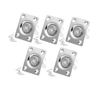 Electric Guitar Output Jack Plate 5Pcs Square Metal Silver Replacement