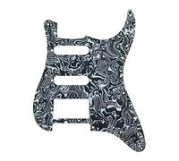 Electric Guitar Parts 11 Holes HSS Humbucker Guitar Pickguard Plate No Volume Hole(Black)