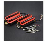 electric guitar parts 1pcs Adjustable Metal Double Coil Electric Guitar Pickups Humbucker Red (Color : Neck and Bridge)