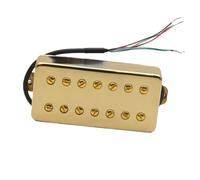 electric guitar parts 7 String Guitar Brass Cover Humbucker Dual In Line Slotted Screw Coil Splitting Pickup For Electric Guitar (Color : Neck Gold)