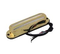 Electric Guitar Parts Black 4 Wire Magnetic Dual Rail Humbucker Pickup Electric Guitar Double Coil Pickup(Gold)