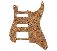 Electric Guitar Parts For 11 Holes HSS Humbucker Guitar Pickguard Plate No Volume Hole(Brown)
