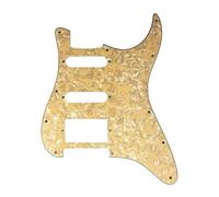 Electric Guitar Parts For 11 Holes HSS Humbucker Guitar Pickguard Plate No Volume Hole(Yellow)