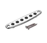 Electric Guitar Parts Metal Bridge String Through Body Ferrules Bushing Plate for Guitar Replacement (Silver)