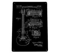 Electric Guitar Patent A4 metal sign plaque wall art