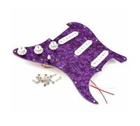 Electric Guitar Pick Guard Back Plate Purple SSS Pre Wired Pickguard For Guitar