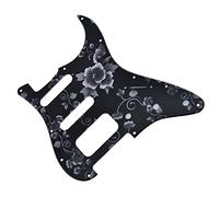 Electric Guitar Pickguard 11-Hole For For ST HSS Guitar Pickguard With 3-screw Round Corner Holes For Humbucking Bridge Pickup (Color : Flower Pattern)