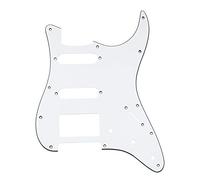 Electric Guitar Pickguard 3 Ply 11 holes 2 Single Pickup 1 Humbucker Pickup SSH for Fender Standard Stratocaster Modern Style Guitar Parts (White)