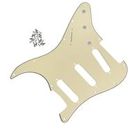Electric Guitar Pickguard 5Pcs/Pack Cream 3ply Electric Guitar Pickguard SSS Scratch Plate 11 Holes & Screws For For ST Guitar