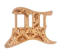 Electric Guitar Pickguard Maple Wood Carving Anti Scratch Guard Plate for ST Guitar with Carved Flower Pattern Durable Protection Easy Installation for Stage Performances Music