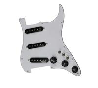 Electric Guitar Pickguard Pickup 7-Way Type Fully Loaded Prewired Pickguard SSS Ainico 5 Single Coil Pickups Set For Guitar Pickups(White Black)