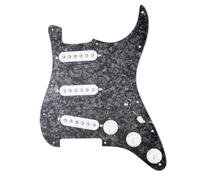 Electric Guitar Pickguard Pickup Alnico 5 ST Guitar Loaded Pickguard SSS Alnico V Pickup Guitar Wiring Pre-wired White(A)