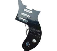 Electric Guitar Pickguard Pickup Classic Prewired SSS Pickguard Multifunction Converter Harness Chrome Burns Tri-sonic Pickups For Guitar Set(Black)