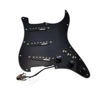 Electric Guitar Pickguard Pickup Electric Guitar SSS Ainico 5 Single Coil Pickups 7-Way Type Fully Loaded Prewired Pickguard For Guitar(Black)
