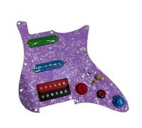 Electric Guitar Pickguard Pickup Guitar Prewired Loaded ST Pickguard With SSH With Humbucker Pickups Set Coil Splitting Converter For ST Electric Guitar(Purple)