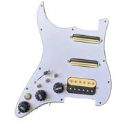 Electric Guitar Pickguard Pickup Handed Loaded SSH Pickguard Set Split Coil Humbucker Pickups Kill Converter Output Mute Converter Guitar Parts(White)