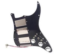 Electric Guitar Pickguard Pickup HHH Guitar Prewired Loaded Pickguard With Coil Splitting Ainico 5 Humbucker Pickups Set For ST Guitar Electric Guitars(Black)