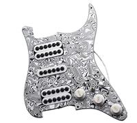 Electric Guitar Pickguard Pickup HSH 3-ply Electric Guitar Pickguard Humbucker Pickup With Single Cut Converter Screw Prewired Scratchplate Assembly(B)