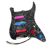 Electric Guitar Pickguard Pickup HSH Prewired Pickguard Loaded Single Coil Pickups 3-Ply Pick Guards Wiring Harness 11 Mounting Holes Colorful Knobs