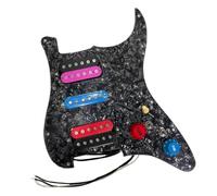 Electric Guitar Pickguard Pickup HSH Prewired Pickguard Set Loaded Single Coil Pickups 3-Ply Pick Guards Wiring Harness 11 Mounting Holes Colorful Knobs